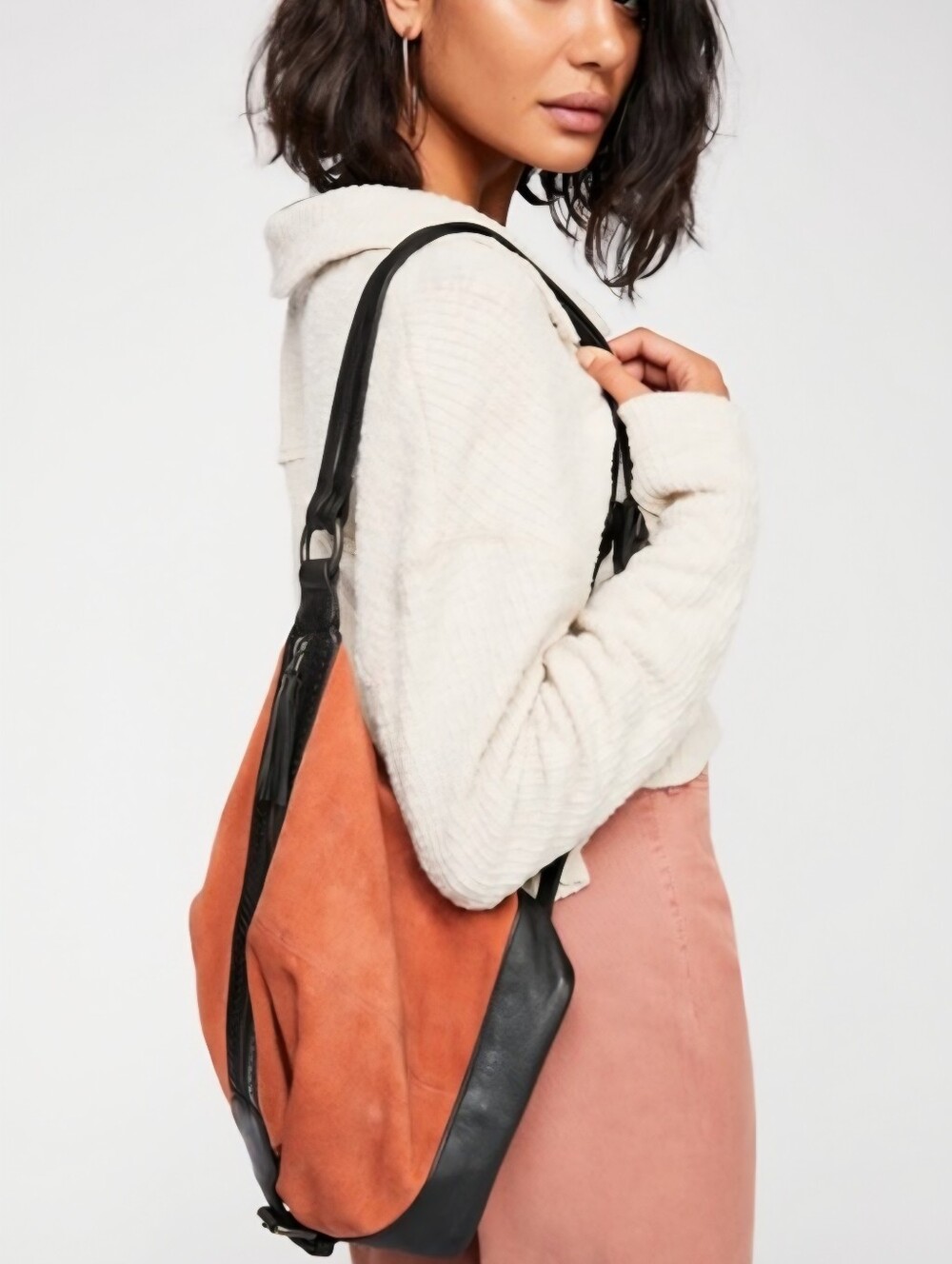 Free People Serena Suede Slouchy Backpack
